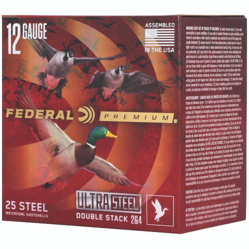Federal Ultra Steel 12 Gauge 3 in #2 and #4 Steel Shot Shotgun Ammo - 25rd Box
