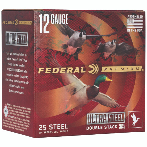 Federal Ultra Steel 12 Gauge 3 in #3 and #5 Steel Shot Shotgun Ammo - 25rd Box - Image 2