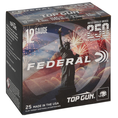 Federal Top Gun 12 Gauge 2.75 in #8 Shot Partition Shotgun Ammo - 25rd Box 250th Anv Usa - Image 2