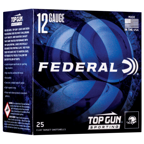 Federal Top Gun 12 Gauge 2.75 in #8 Shot Partition Shotgun Ammo - 25rd Box TGSH128