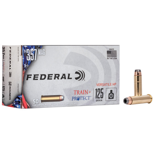 Federal Train & Protect 357 Magnum 125gr Versatile Hollow Point Handgun Ammo - 50rd Box