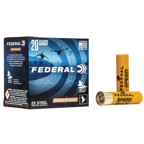 Federal Speed-Shok 20 Gauge 3 in #2 Shot Steel Shot Shotgun Ammo - 25rd Box