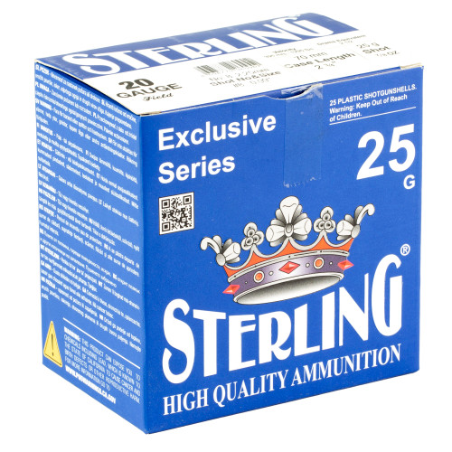 Sterling Exclusive Series 20 Gauge 2.75 in #8 Shot Shotgun Ammo - 25rd Box - Image 2