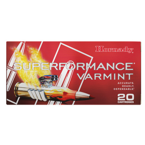 Hornady Superformance Varmint 223 Winchester Super Short Magnum 55gr V-Max Rifle Ammo - 20rd Box