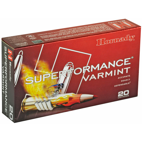 Hornady Superformance Varmint 222 Remington 50gr V-Max Rifle Ammo - 20rd Box - Image 2