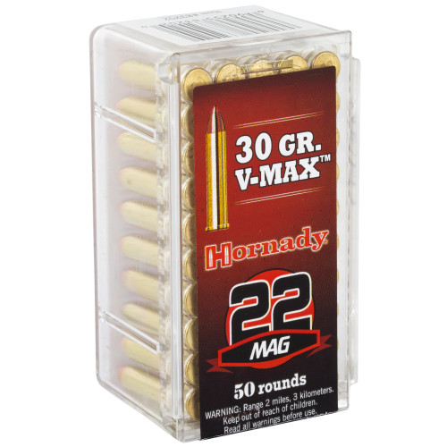 Hornady Varmint Express 22 WMR 30gr V-Max Rimfire Ammo - 50rd Box - Image 2