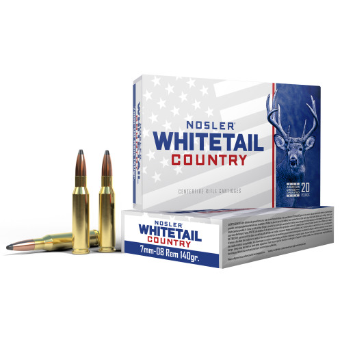 NOSLER Whitetail Country 7MM-08 140gr Solid Base Rifle Ammo - 20rd Box