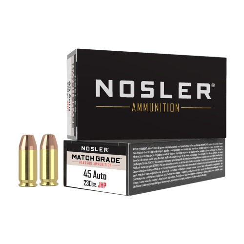 NOSLER Assured Stopping Power 45 ACP 230gr Hollow Point Handgun Ammo - 50rd Box