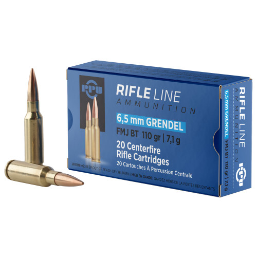 Prvi Partizan Standard Rifle 6.5 Grendel 110gr Full Metal Jacket Boat Tail Rifle Ammo - 20rd Box