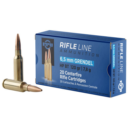 Prvi Partizan Standard Rifle 6.5 Grendel 120gr Boat Tail Hollow Point Rifle Ammo - 20rd Box