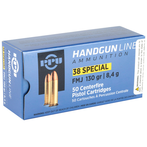 Prvi Partizan Pistol 38 Special 130gr Full Metal Jacket Handgun Ammo - 50rd Box - Image 2