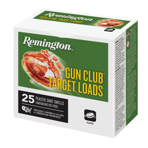 Remington Gun Club 12 Gauge 2.75 in #8 Shot Shotshell Shotgun Ammo - 25rd Box 1/8oz 20230
