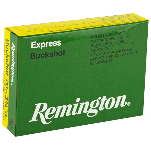 Remington Express 20 Gauge 2.75 in 3 Buck Buckshot Shotgun Ammo - 5rd Box - Image 2