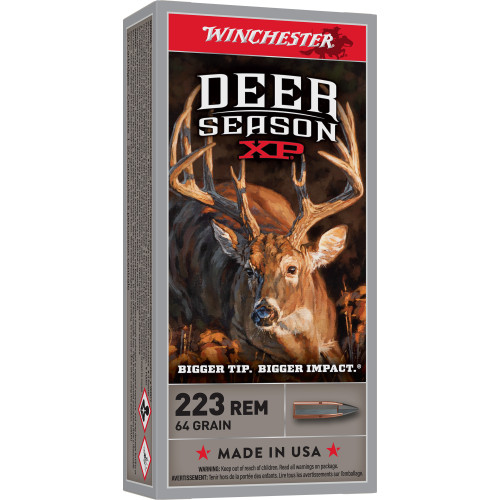 Winchester Ammunition Deer Season XP 223 Remington 64gr Polymer Tip Rifle Ammo - 20rd Box