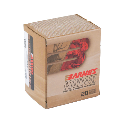 Barnes PIONEER 44 Magnum 225gr Hollow Point Handgun Ammo - 20rd Box - Image 2