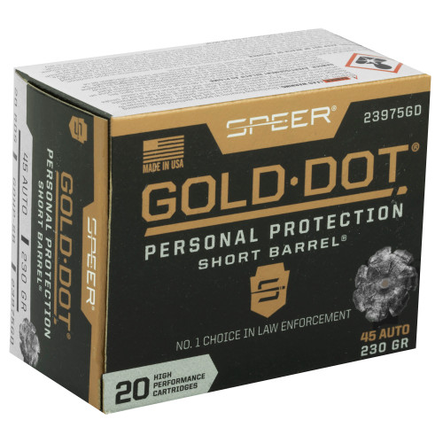 Speer Ammunition Gold Dot 45 ACP 230gr Gold Dot Hollow Point Handgun Ammo - 20rd Box Sb - Image 2