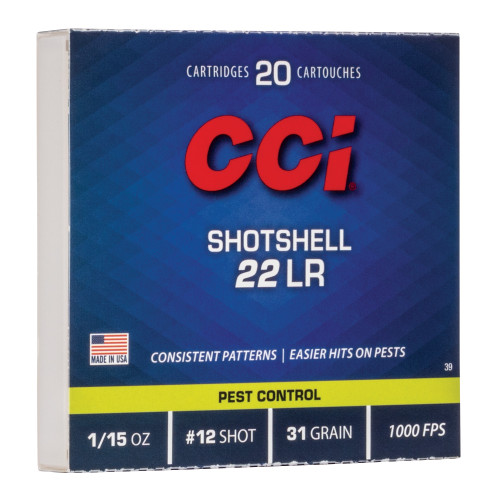 CCI Ammunition Shotshell 22 LR 31gr Shotshell Rimfire Ammo - 20rd Box