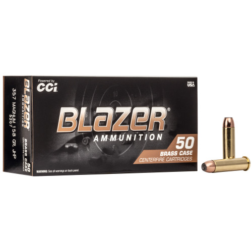 Blazer Ammunition Brass 357 Magnum 158gr Hollow Point Handgun Ammo - 50rd Box