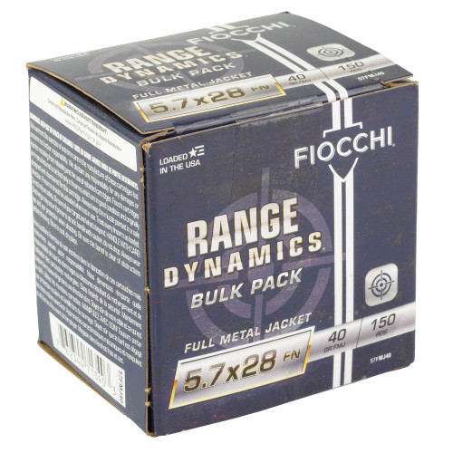 Fiocchi Ammunition Range Dynamics 5.7x28MM 40gr Full Metal Jacket Handgun Ammo - 150rd Box - Image 2