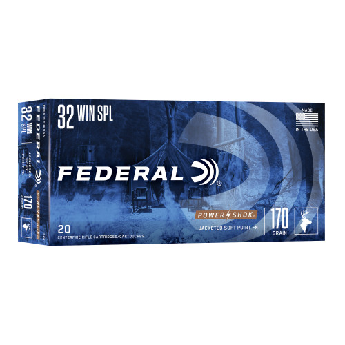 Federal PowerShok 32 Winchester Special 170gr Solid Base Rifle Ammo - 20rd Box