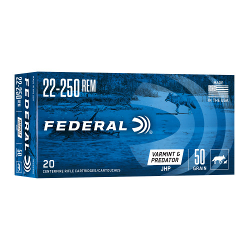 Federal American Eagle 22-250 Remington 50gr Hollow Point Rifle Ammo - 20rd Box