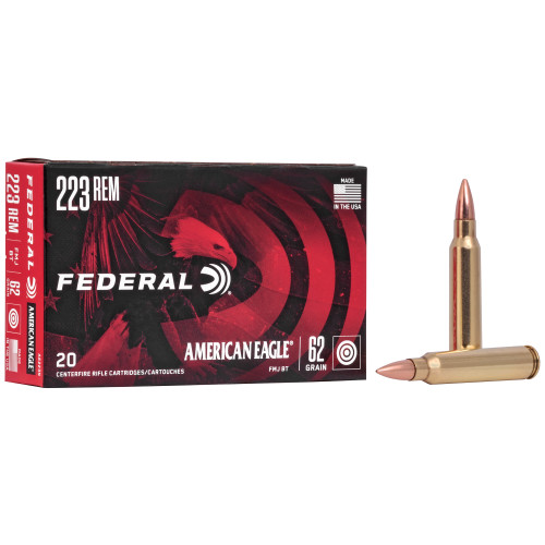 Federal American Eagle 223 Remington 62gr Full Metal Jacket Rifle Ammo - 20rd Box
