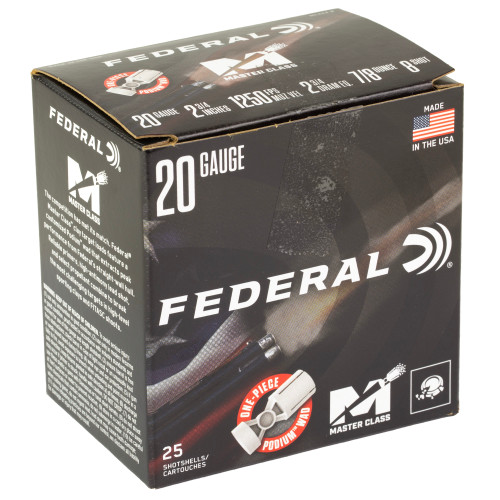 Federal Master Class 20 Gauge 2.75 in #8 Shot Partition Shotgun Ammo - 25rd Box - Image 2