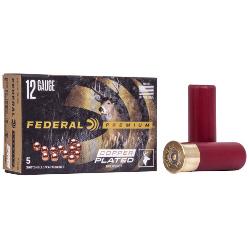 Federal Premium 12 Gauge 2.75 in 00 Buck Buckshot Shotgun Ammo - 5rd Box Prm Vshok