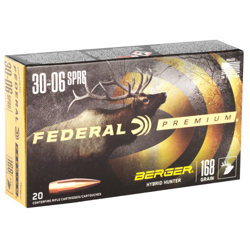 Federal Premium 30-06 Springfield 168gr Hybrid Hunter Rifle Ammo - 20rd Box - Image 2