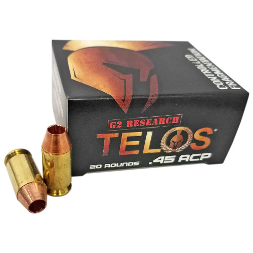 G2 Research Telos 45 ACP 160gr Copper Handgun Ammo - 20rd Box