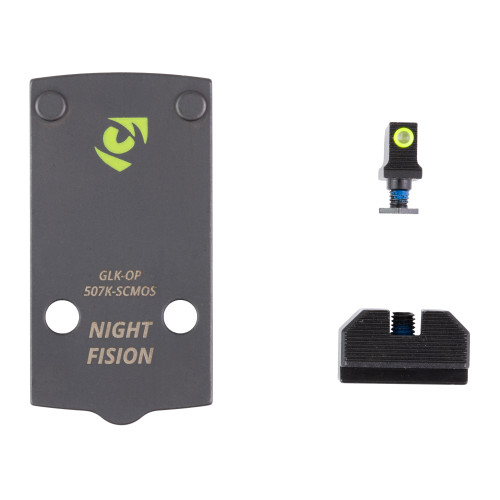 Night Fision Optic Plate + Backup Sight Combo Night Sights for Glock 48/43X 507k G43x/48
