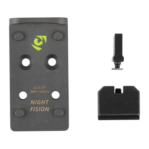 Night Fision Optic Plate + Backup Sight Combo Sights for Glock 17/19 MOS Lp Dpp