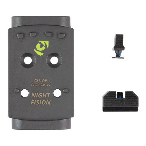 Night Fision Optic Plate + Backup Sight Combo Sights for Glock 17/19 MOS Eps