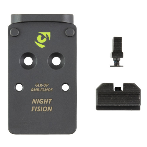 Night Fision Optic Plate + Backup Sight Combo Sights for Glock 17/19 MOS Rmr