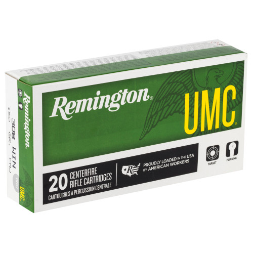 Remington UMC 308 Winchester 150gr Full Metal Jacket Rifle Ammo - 20rd Box - Image 2