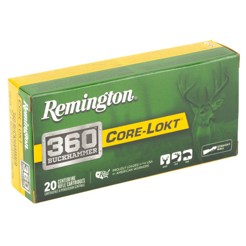 Remington Core Lokt 360 Buckhammer 180gr Soft Point Rifle Ammo - 20rd Box - Image 2