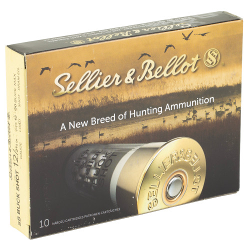 Sellier & Bellot Shotshell 12 Gauge 2.75 in 00 Buck Buckshot Shotgun Ammo - 10rd Box 1.25oz 12pel - Image 2