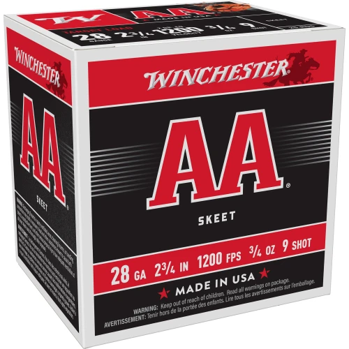 Winchester Ammunition AA Target 28 Gauge 2.75 in #9 Shot Shotshell Shotgun Ammo - 25rd Box