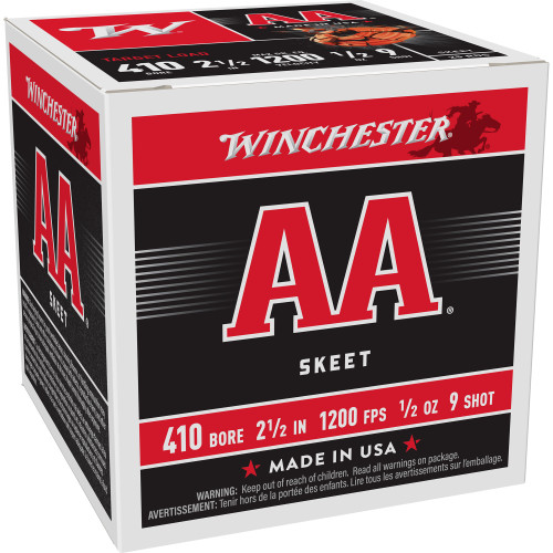 Winchester Ammunition AA Target 410 Bore 2.5 in #9 Shot Shotshell Shotgun Ammo - 25rd Box