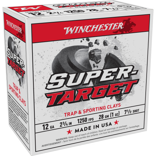 Winchester Ammunition Super Target 12 Gauge 2.75 in #7.5 Shot Shotshell Shotgun Ammo - 25rd Box