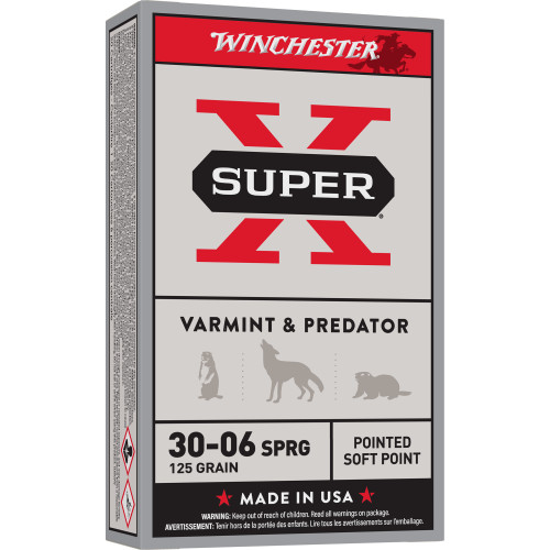 Winchester Ammunition Super-X 30-06 Springfield 125gr Jacketed Soft Point Rifle Ammo - 20rd Box