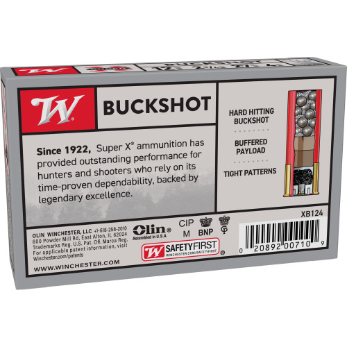 Winchester Ammunition Super-X 12 Gauge 2.75 in 4 Buck Buckshot Shotgun Ammo - 5rd Box - Image 2