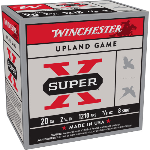 Winchester Ammunition Super-X 20 Gauge 2.75 in #8 Shot Shotshell Shotgun Ammo - 25rd Box