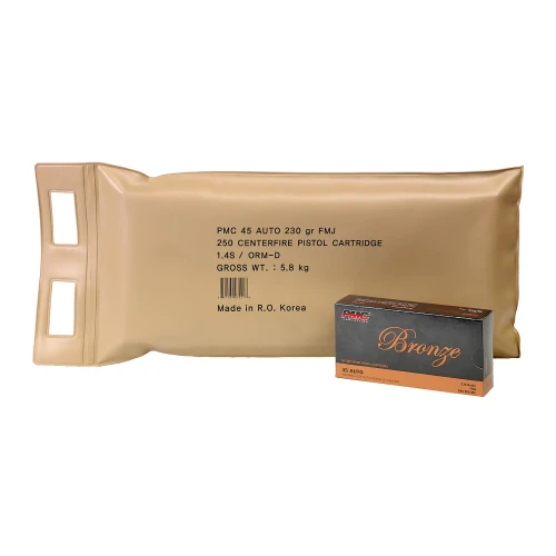 PMC Ammo Bronze 45 ACP 230 Grain Full Metal Jacket 250rd Box Handgun Ammo