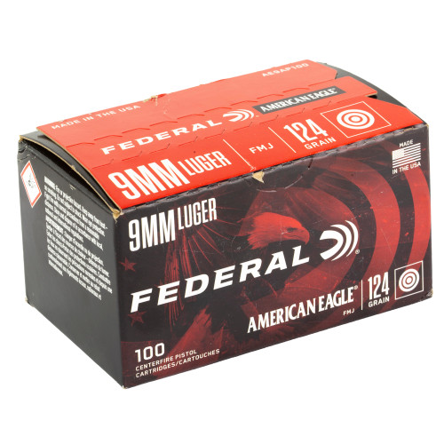 Federal American Eagle 9mm 124gr FMJ Handgun Ammo 100rd - View 2
