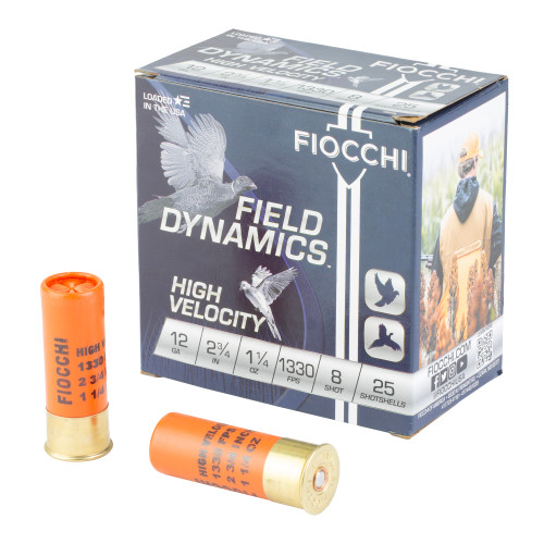 Fiocchi High Velocity 12ga 2.75" #8 Shotshell Ammo 25rd - View 1