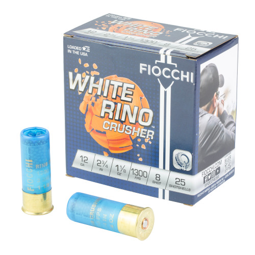 Fiocchi White Rino Crusher 12ga #8 Shotshell Ammo 25rd - View 1