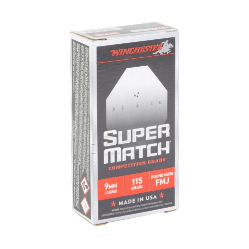 Winchester Super Match 9mm 115gr Round Nose Ammo 50rd - View 2