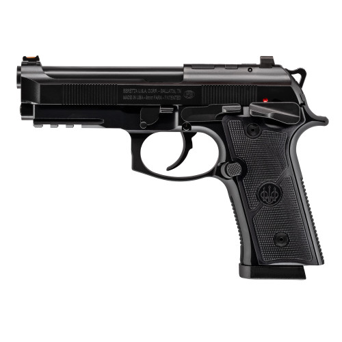 Beretta 92GTS Centurion 9mm 4.25in 18rd DA/SA Semi-Auto Pistol Black Cerakote Fiber Optic Front Sight - View 1