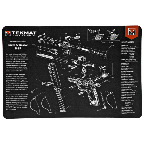 Buy Tekmat Pistol Mat for S&W M&P, Black at the best prices only on utfirearms.com